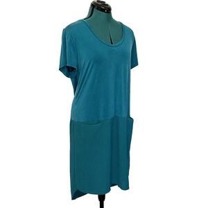 Dolan Left Coast Dress Womens Large Loren‎ Shift Tunic Teal Pockets